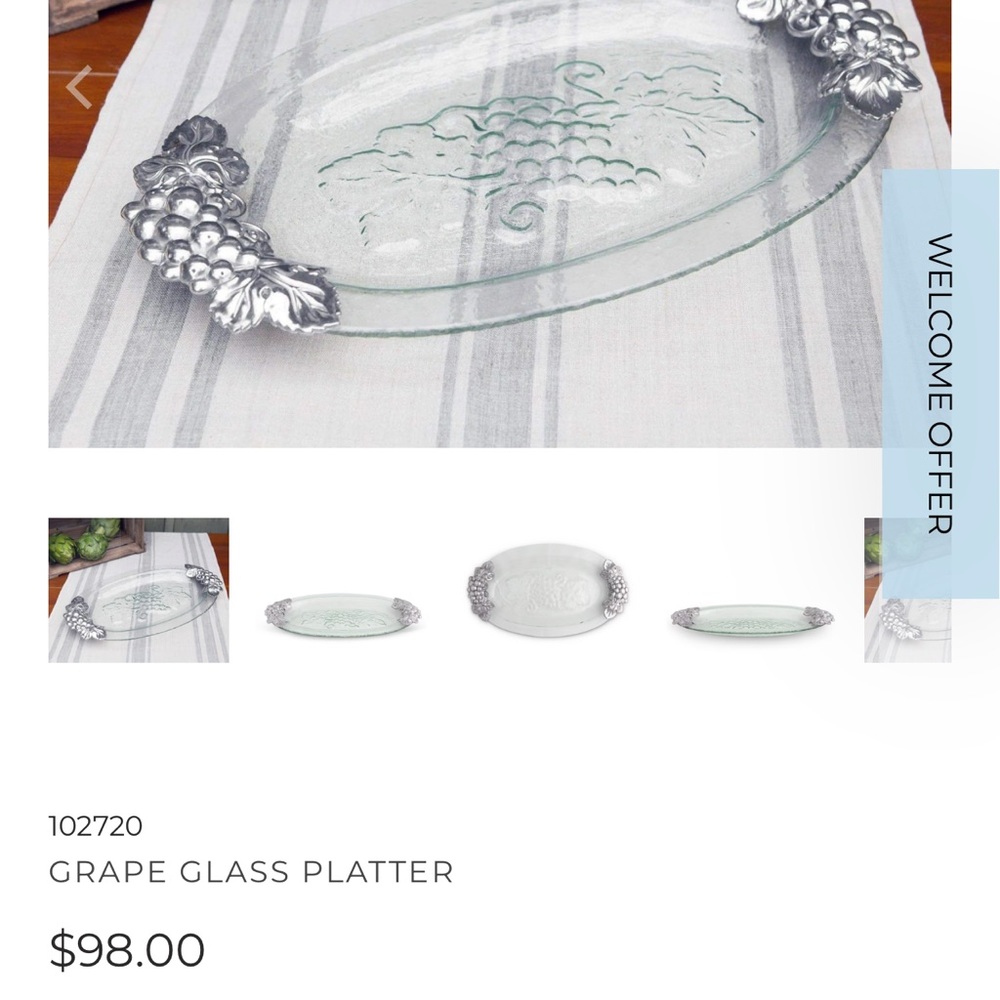 Arthur Court Grape Glass Platter